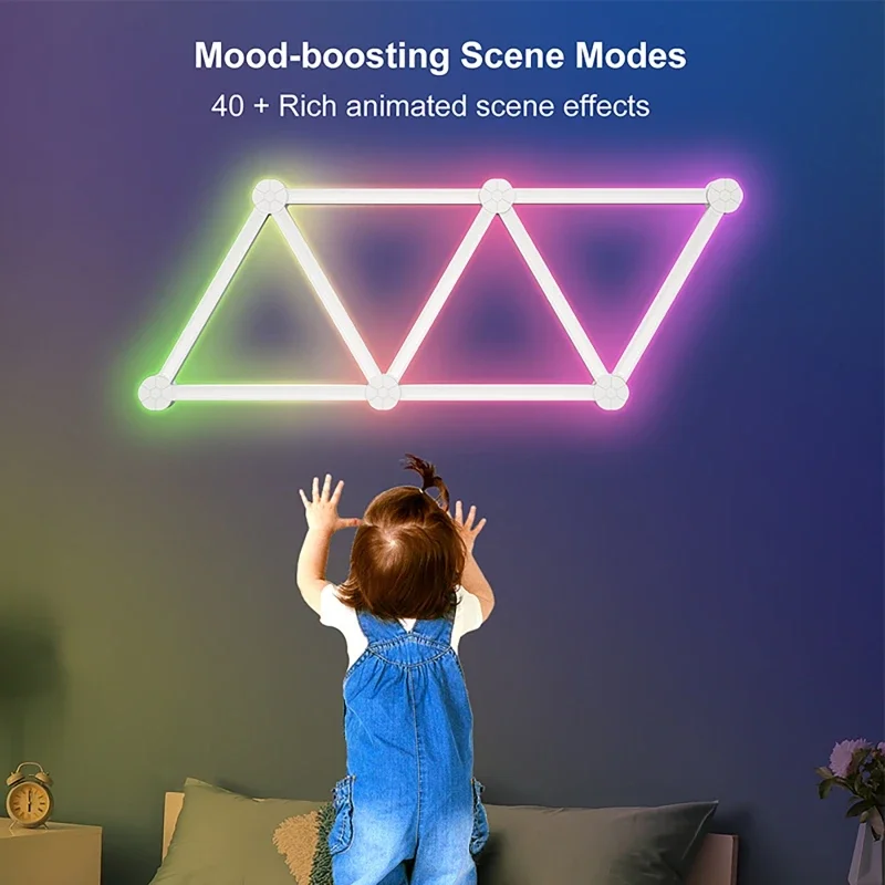 WIFI Intelligent Wall Lamp Decorative Ambient Night Light DIY Splicing APP Control Dimmable for The Game Room Bedroom TV