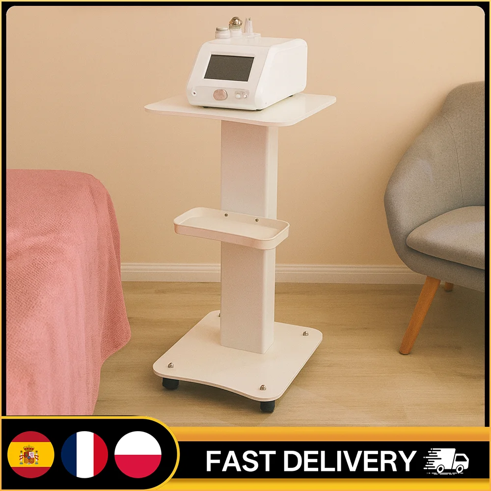 Carrito Rodante de 3 Niveles para Salón de Belleza, con Capacidad de Carga de 40 kg, Soporte para Equipo de Spa, Mesa de Salón, Estante de Madera, Rotación de 360° °   Ruedas Silenciosas