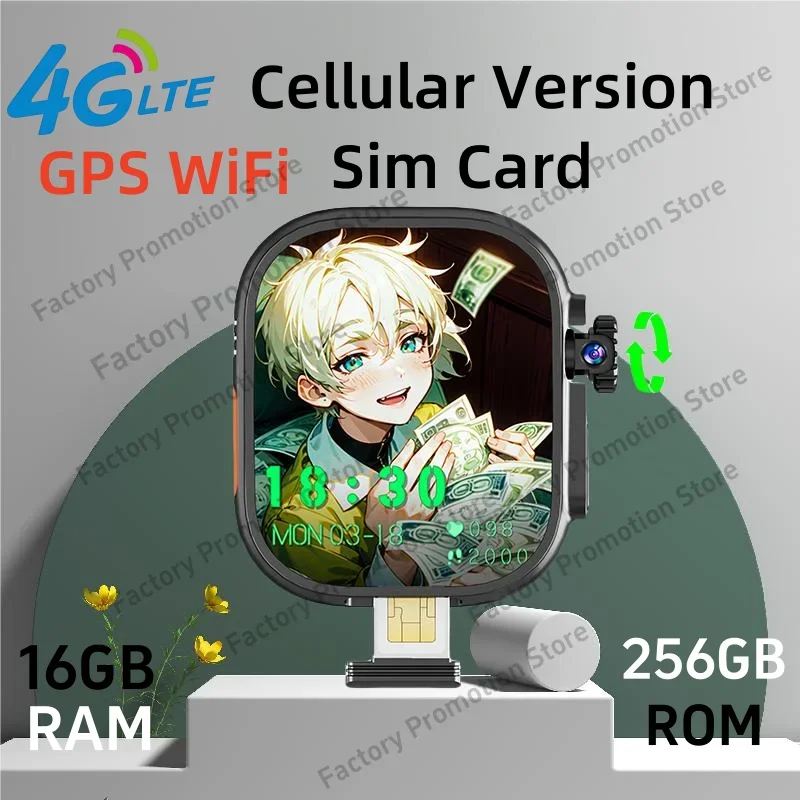 

S10 Ultra MAX Smartwatch 4G Android 10.0 System Rotary camera 256GB ROM App Store WiFi GPS SIM card 2.26'' Amoled Smart Watch