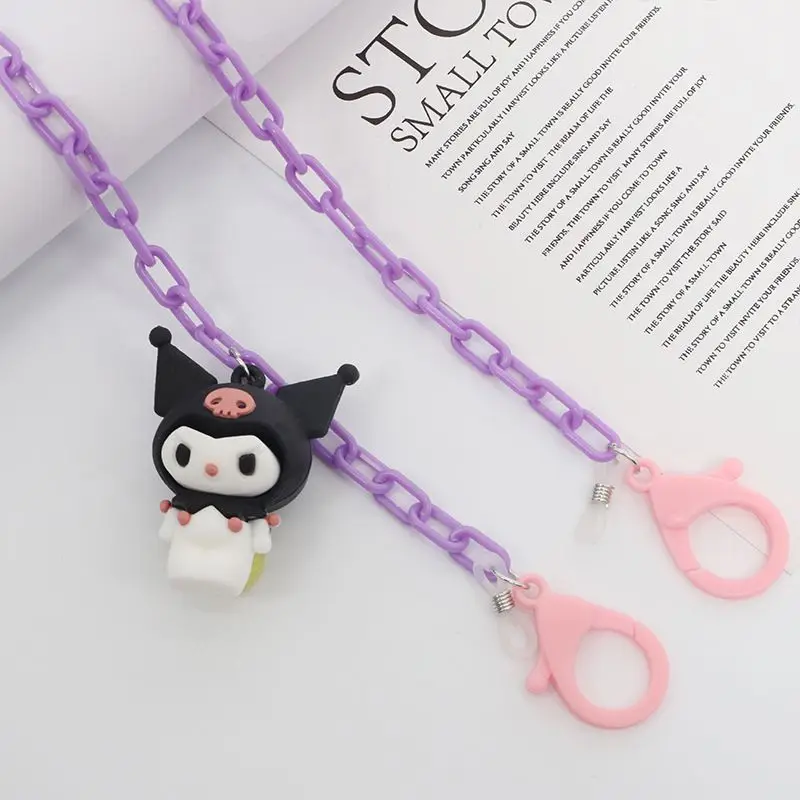 Cartoon Sanrio Eyeglasses Chain Kuromi Children's Mask Chain Acrylic Lanyard Adult Mask Chain Headphone Chain