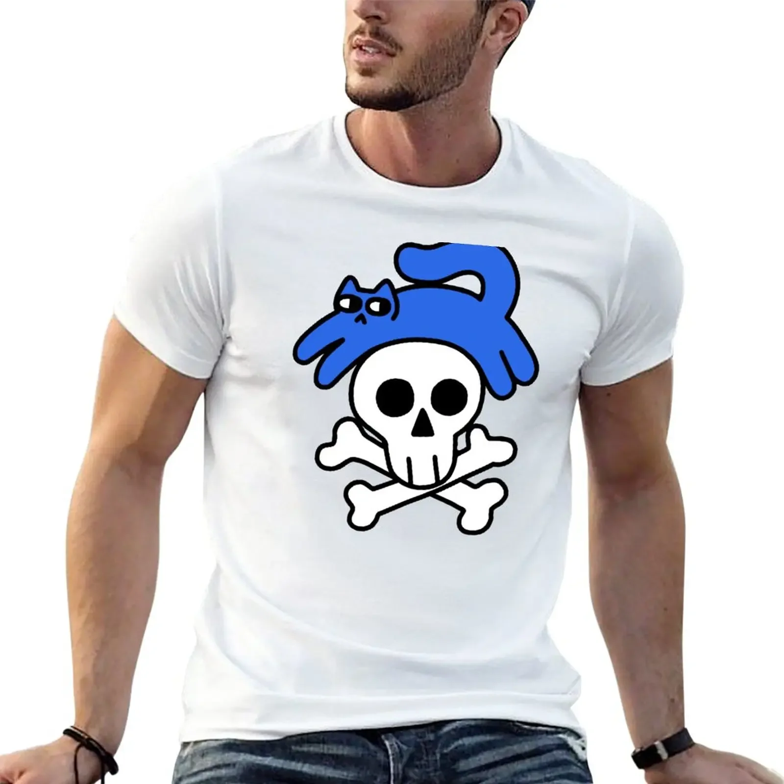 

Cat And Skull And Crossbones T-Shirt plain vintage mens graphic t-shirts