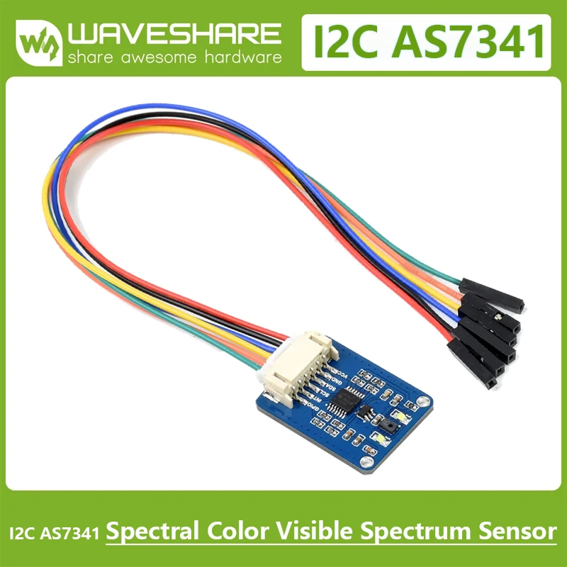 

Модуль спектрального цветового датчика видимого спектра Rpi I2C AS7341 для Raspberry Pi Zero 2 W 3 3B 4B 4 5 Arduino STM32, спектрометр