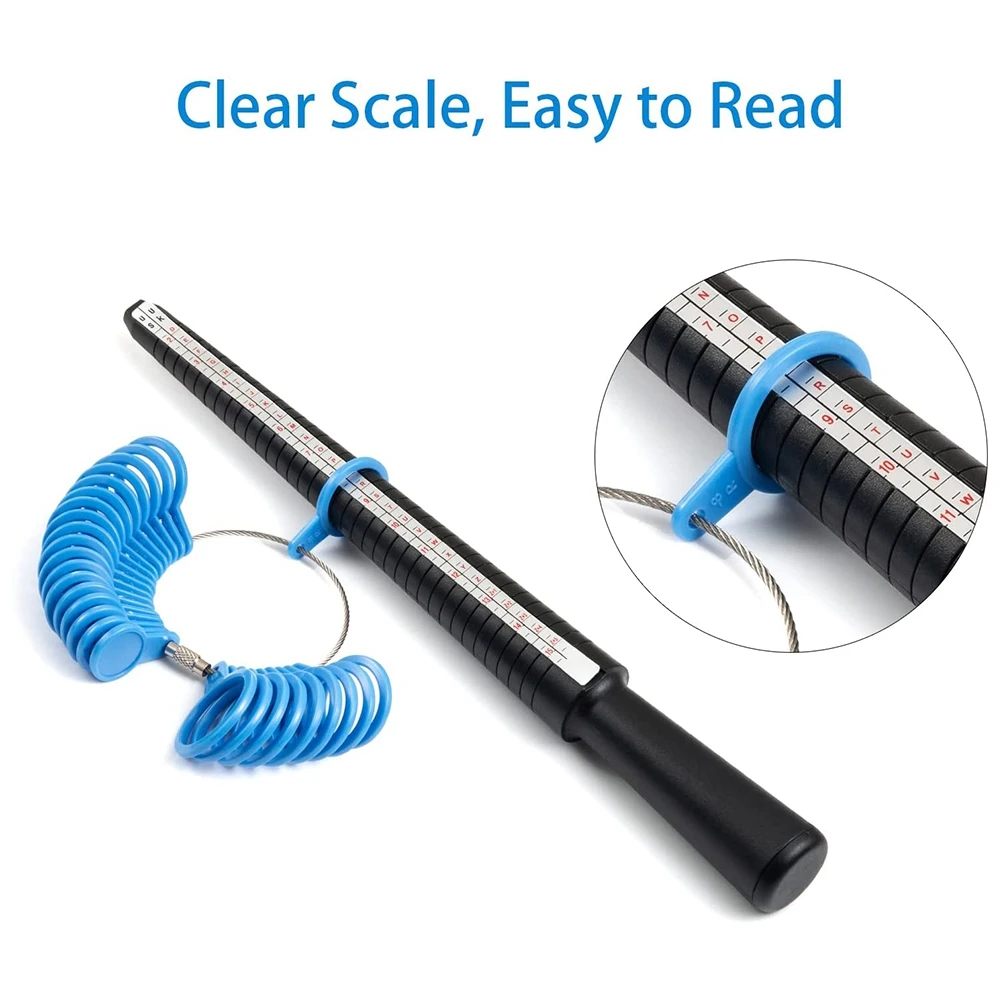 أداة قياس حجم الحلقة، أداة قياس حجم الحلقة، عصا قياس وحلقة مغزل