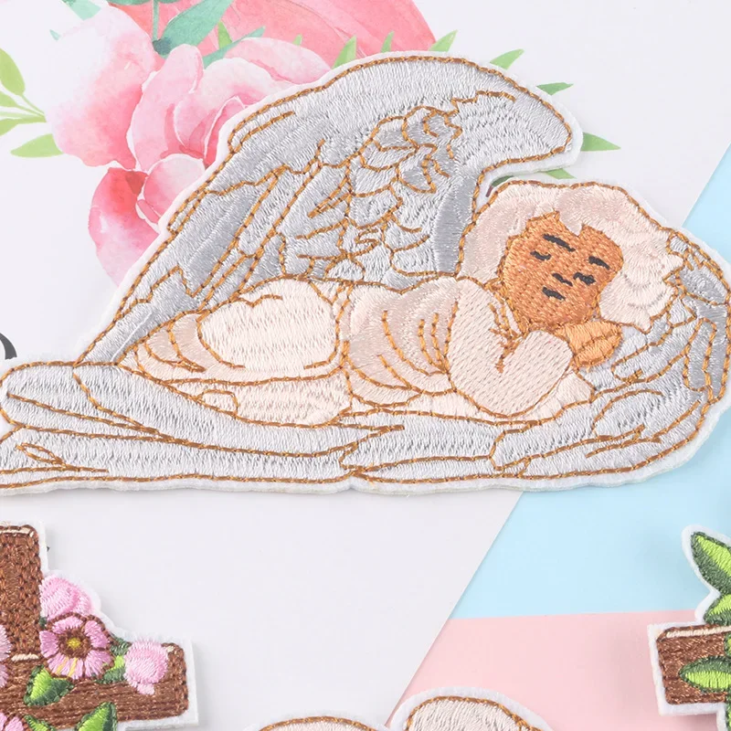 FZdiy Angel Embroidery Applique Ironing Clothing Sewing Supplies Decorative Patches Badges for Clothing