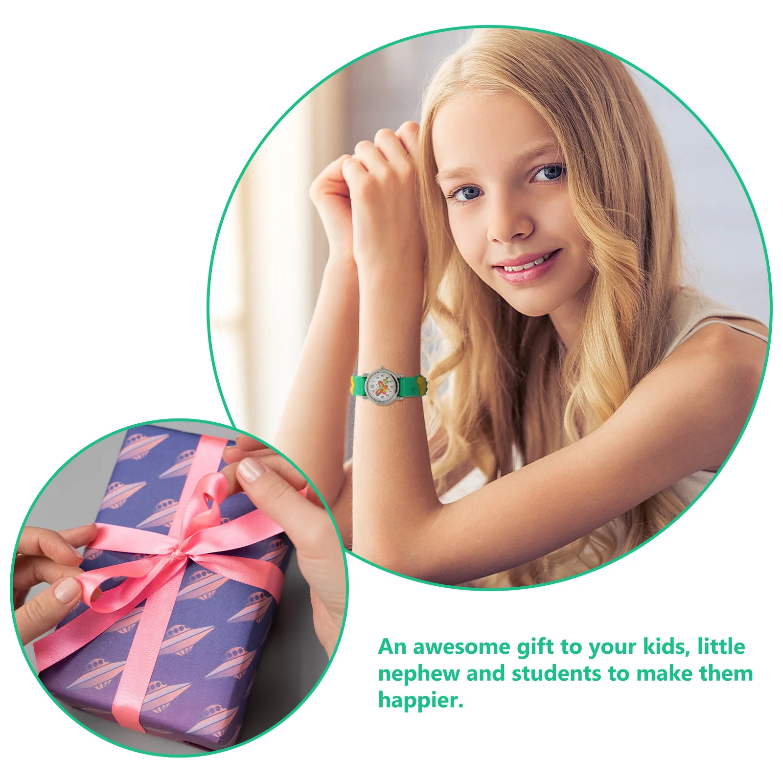 ساعة يد كرتونية بنمط الفراشات من أجل حزام مريح وصديق للبشرة، لحفظ الوقت الدقيق #5