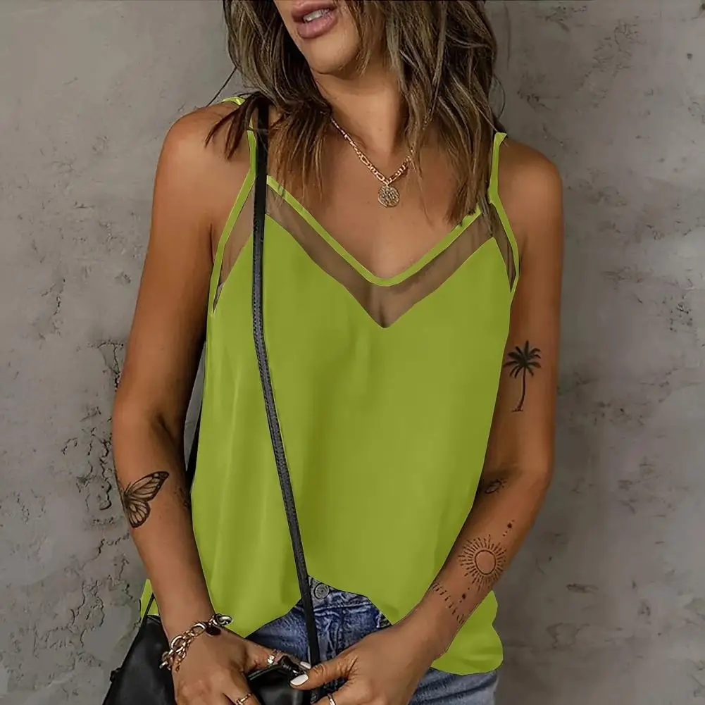 Women Tops Sling Spaghetti Straps Chic Loose Tank Top Sleeveless Daily Wear Moisture Wicking Base Layer Women Vest
