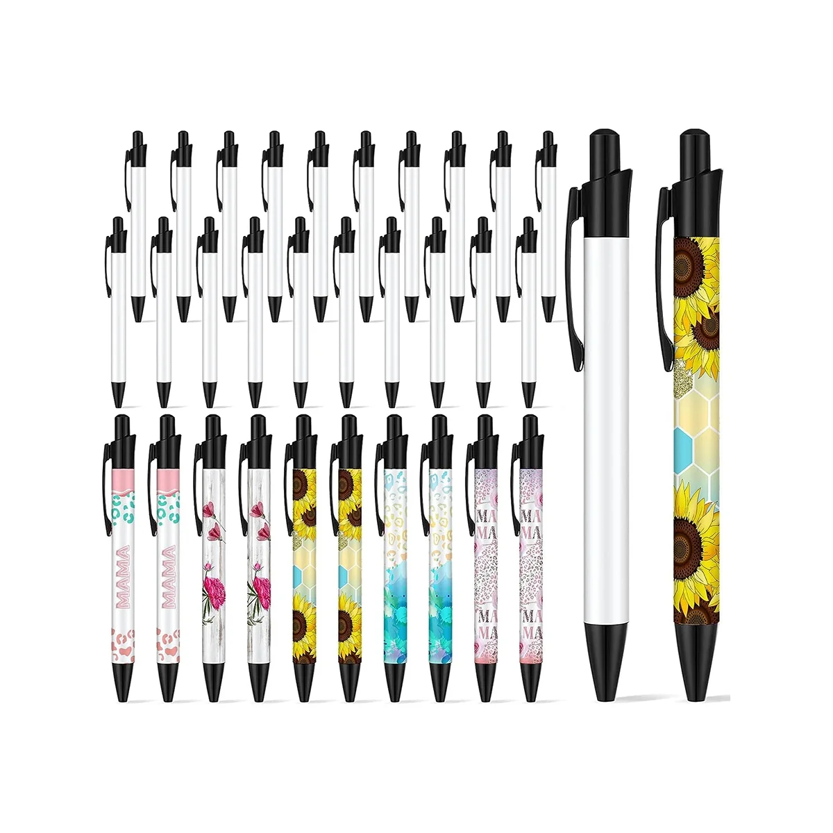 Sublimation Pen Blank with Shrink Wrap Heat Transfer Pen Sublimation Ballpoint Pen DIY Office School Stationery Supplies