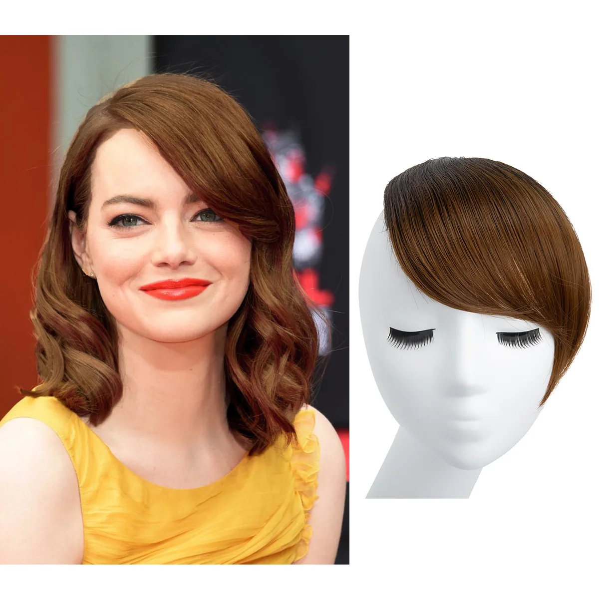 Women's Air Bangs Front Bangs Hairpiece Synthetic Wig French Bangs Light Gold Suitable for Daily Natural Wear