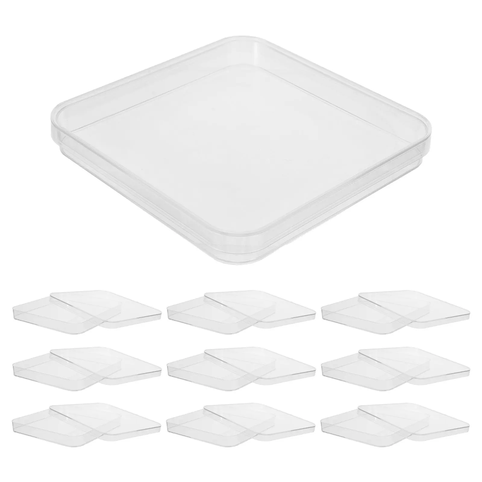 

10 шт. Прозрачные пластиковые чашки Петри с крышками для клеточных культур, лабораторных экспериментов, исследований в микробиологии