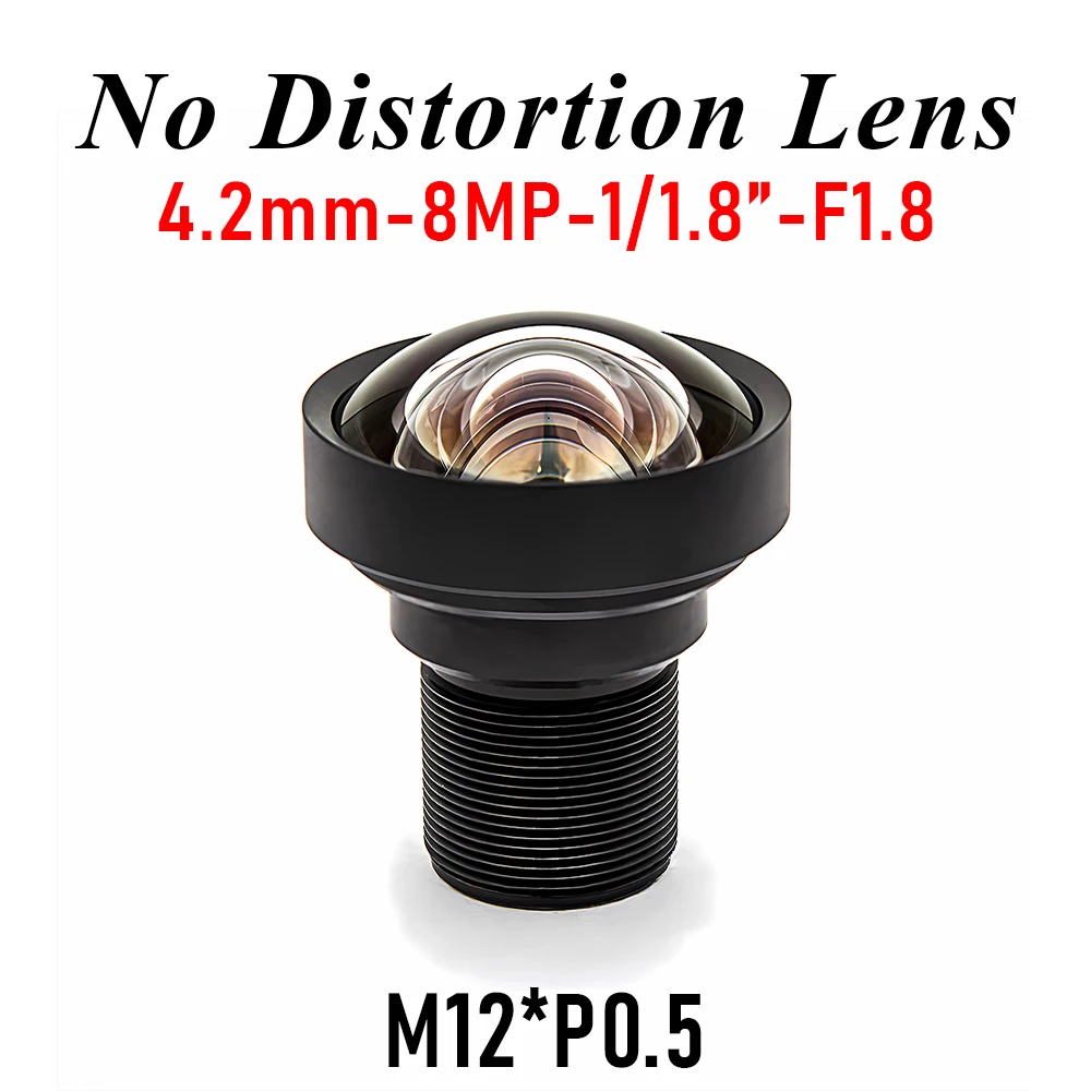 8MP 4.2mm No Distortion M12 Lens 1/1.8