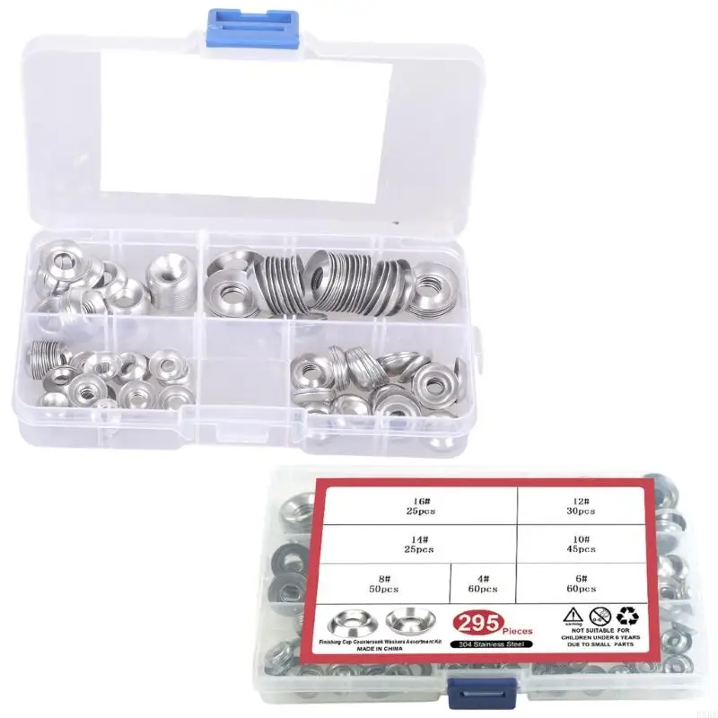 

160/295Pcs Stainless Steel Conical Washer Countersunk Head Tapping Screw Washer for High Strength Fastening Enduring KXRE