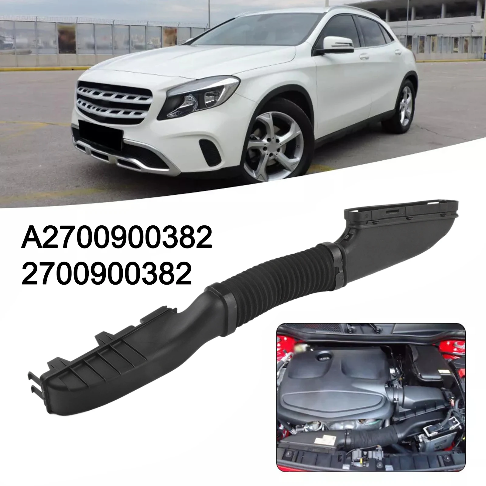 Manguera de Admisión de Aire para Automóvil 2700900382 A2700900382 para Mercedes Benz X156 GLA200 GLA250 GLA45 B 180 A 200, Pieza de Manguera de Filtro de Aire