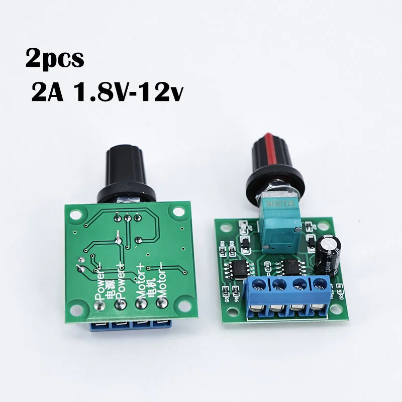 2pcs/lot DC 2000ma PWM DC Motor Speed Controller 1.8v 3v 5v 6v 7.2v 12v 2A 30W Low Voltage 1803BK 1803B Adjustable Driver