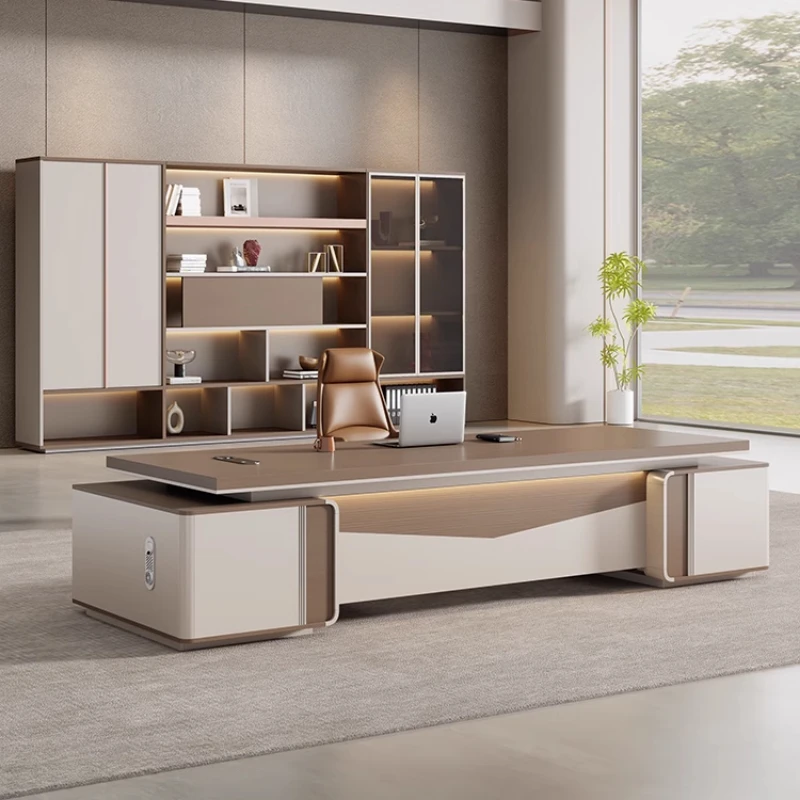 

Modern Conference Office Desk Standing Study Executive Vanity Office Desk Crafting Shelf Work Boss Wooden Escritorio Furniture