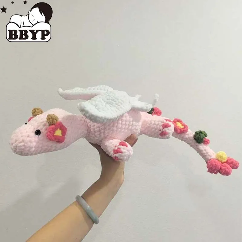 

Вязаный крючком дракон, плюшевая игрушка, мягкий цветок, кукла-дракон для детского декора, детский подарок, подарок на день рождения, подарок для душа новорожденного