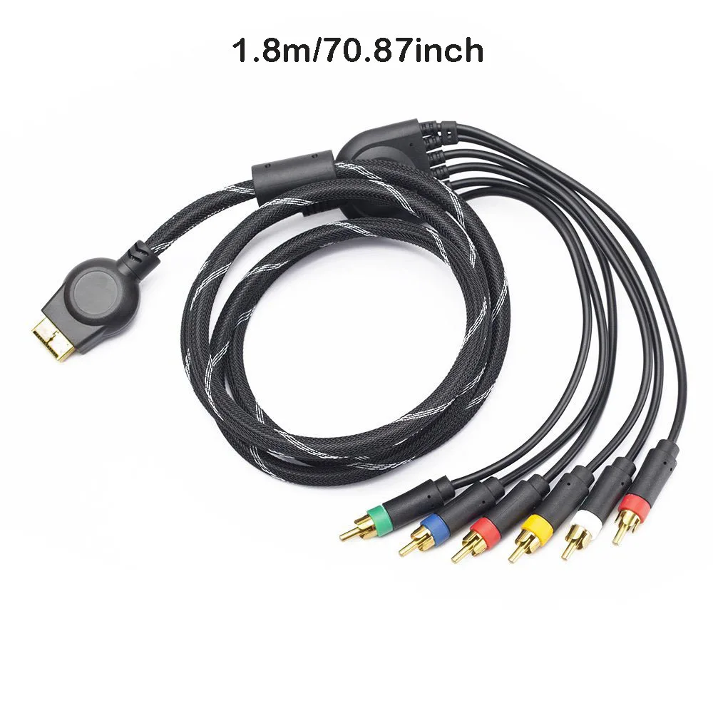 Picture 4: for SONY PS2 PS3 AV Ypbpr Cable 1.8M Gold Plated Game Console Audio Video Cord for Sony Game Controller RCA AV Wire