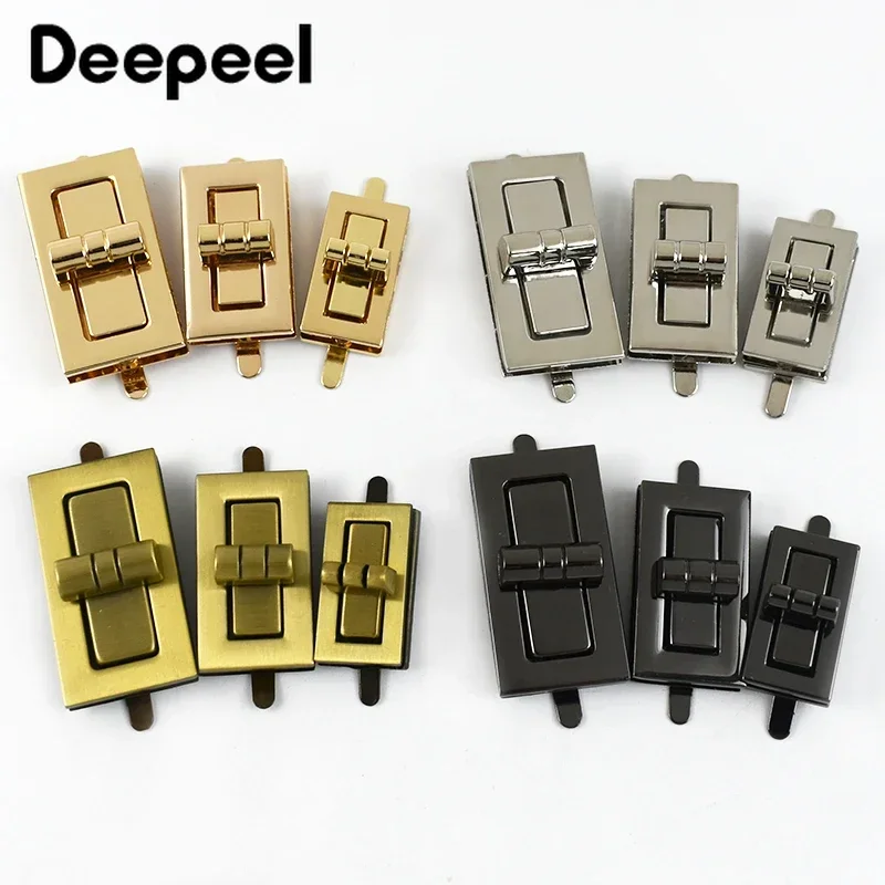 2/5Sets Metal Buckles Bag Pocket Twist Turn Lock Buckle Women's Purse Wallet Decor Snap Hook Hardware Accessories for Handbags