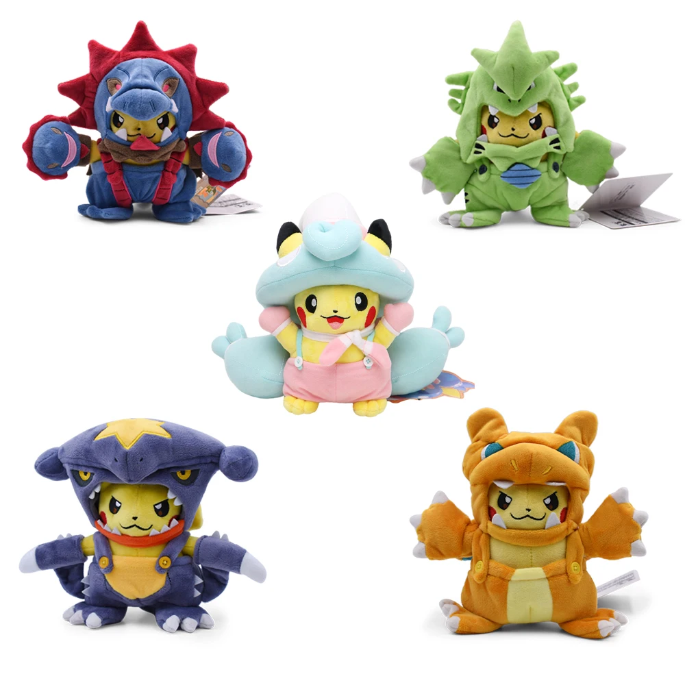 Cos Eevee Pikachu Cosplay Plush Toys Charizard Peluche Lucario Stuffed Animal Doll Plushies Cute Cartoon Gift Cartoon 20-25CM