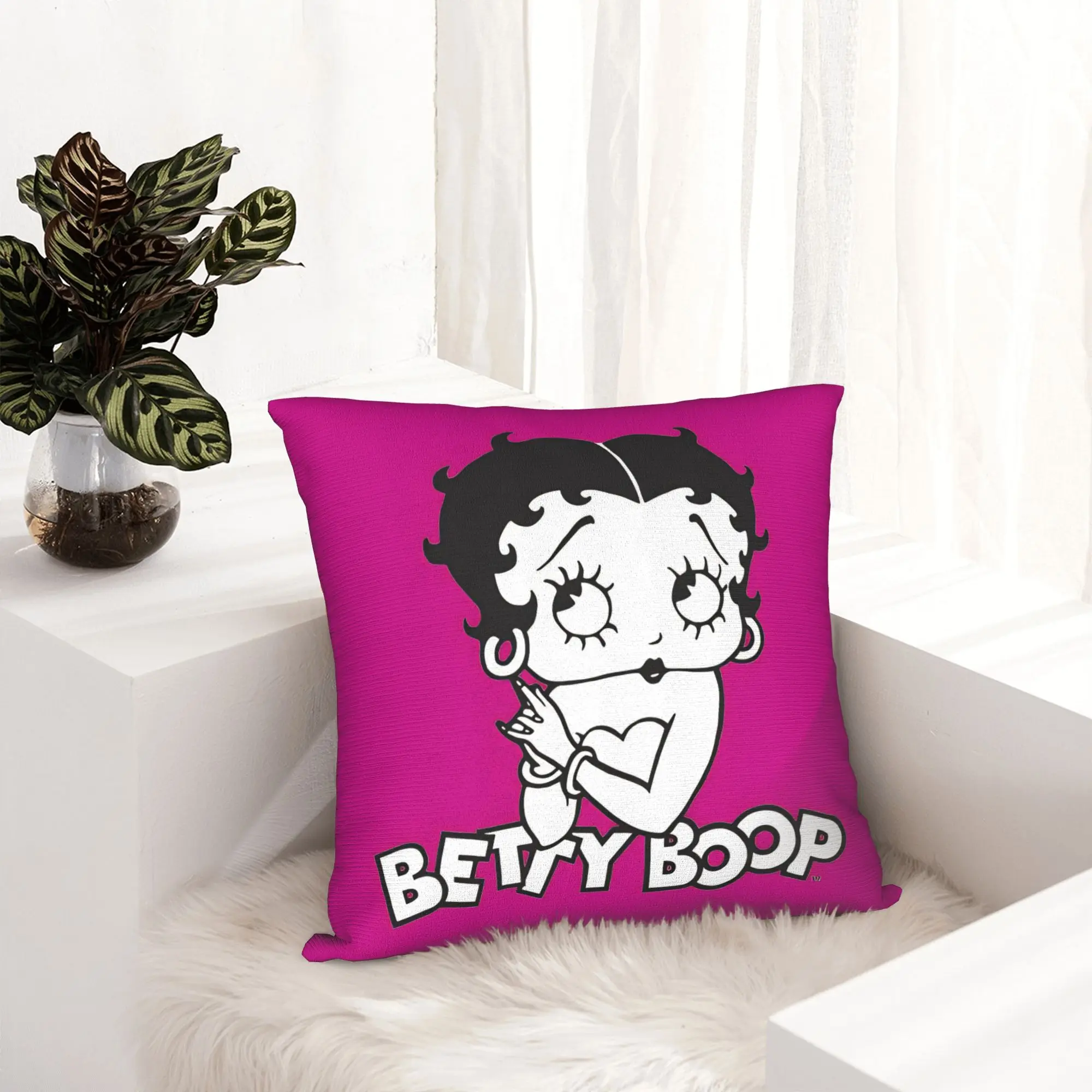 Anime B-Betty BoopS Pillowcase Printed Polyester Cushion Cover Decorations  Pillow Case Cover Chair Square 45*45cm