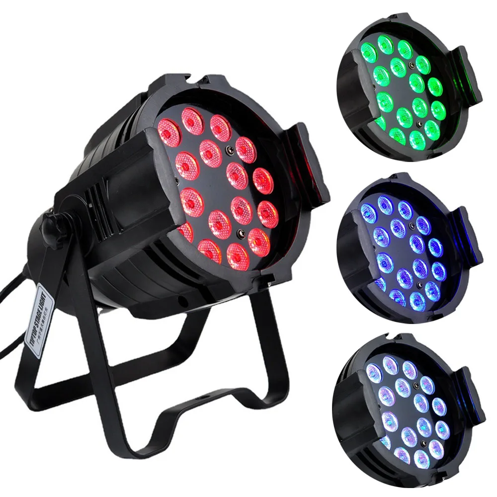 

Aluminum Alloy 120W LED Par 18x3W RGB Lights 3in1 LED Lighting DMX512 Disco Light Professional DJ Audience Christmas Lights