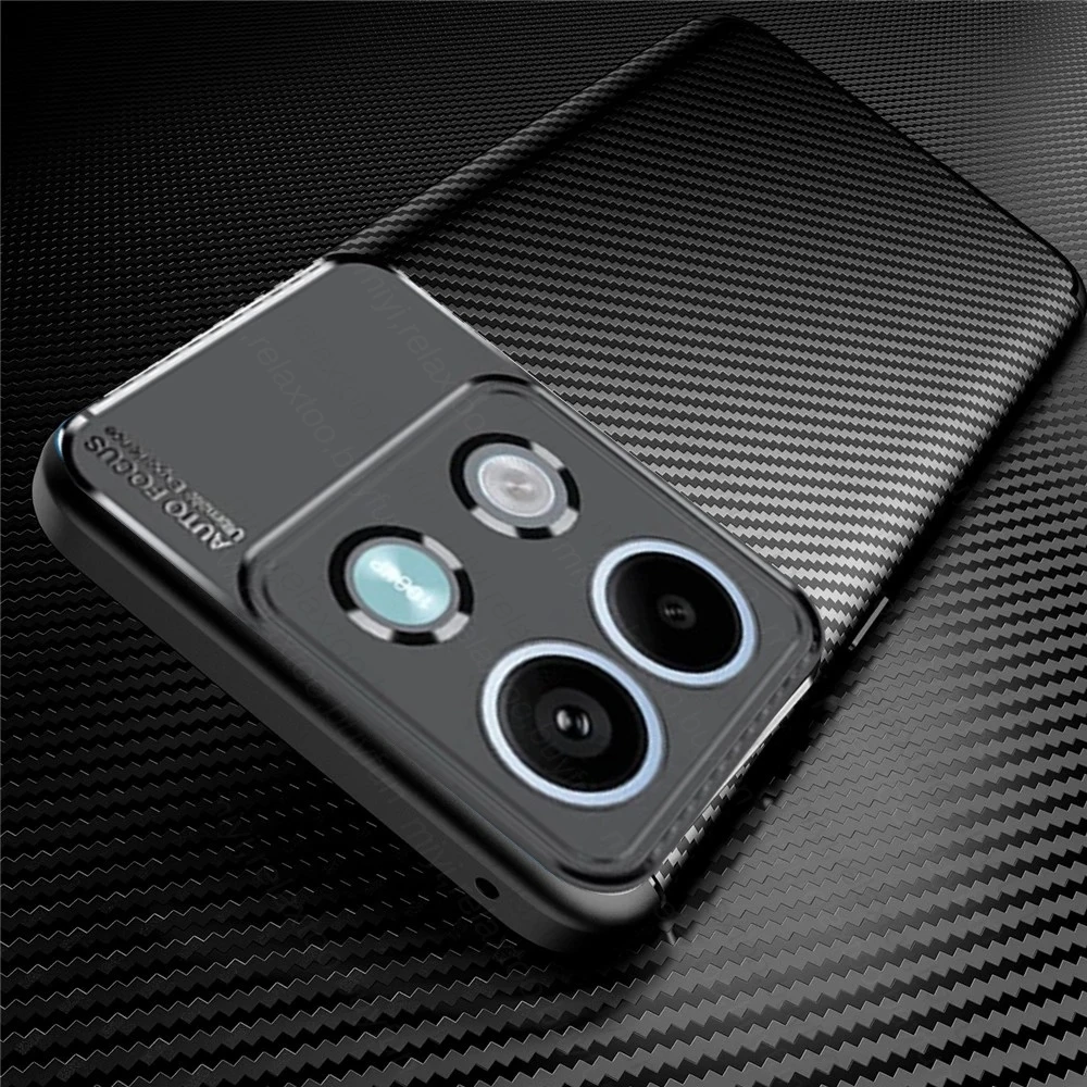 Carbon Fiber Texture Soft Silicone Back Cover For Redmi Note 13 Pro Plus Pro+ 5G Case Rubber Shockproof Coque On Redmy Note13 4G