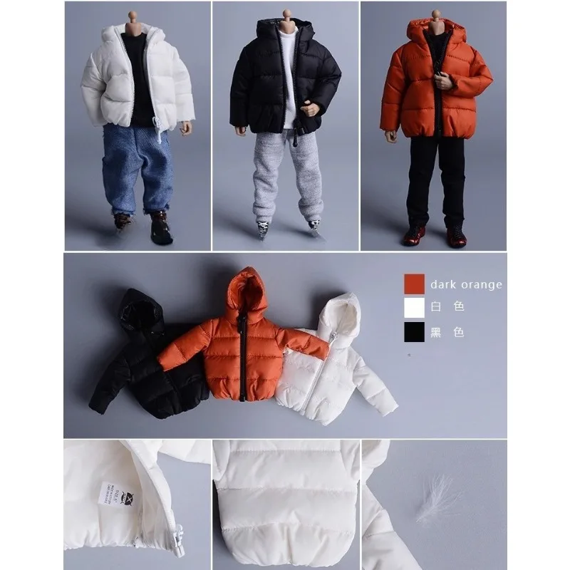 

In Stock 1/12 06FS039 Trendy Soldier Down Jacket Jacket with Zipper Clothes Model for 6'' Action Figures Body Gift