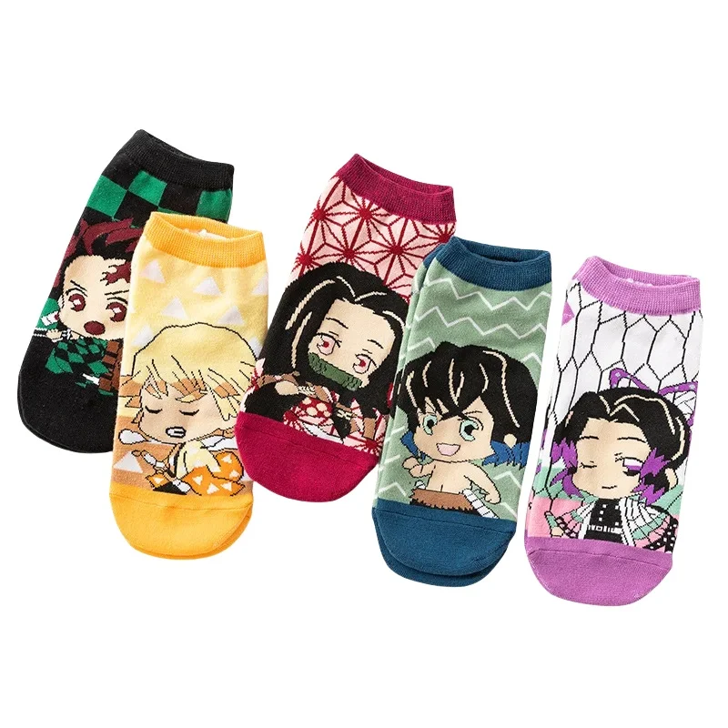 Anime Demon Slayer Kimetsu No Yaiba Sock Short Socks Cosplay Prop Cartoons Anime Kamado Tanjirou Kamado Nezuko Cotton Socks Hall