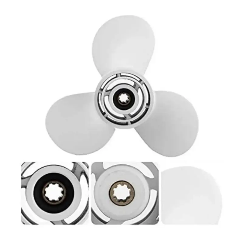 

02DE 3Blade Propeller Suitable for 9.9HP 15HP 20HP Engines 683-W4592-02-EL, Aluminum Constructions, 8 Tooth Splines