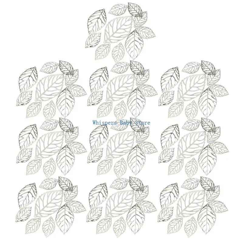 

U90E 100pcs Craft Filigree Metal Leaves Декоративные обертки декоративное очарование листьев