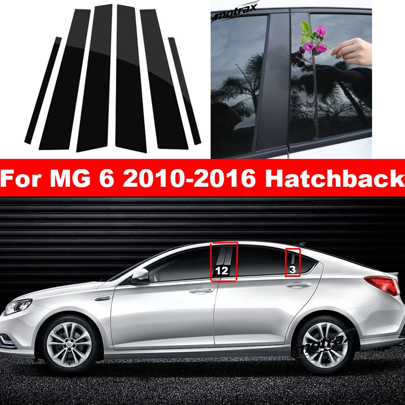 Car Window Decorative Cover Center Post Film Pillar B C Pillar Bright Sticker for MG 6 MG6 Hatchback 2010-2016 Accessories