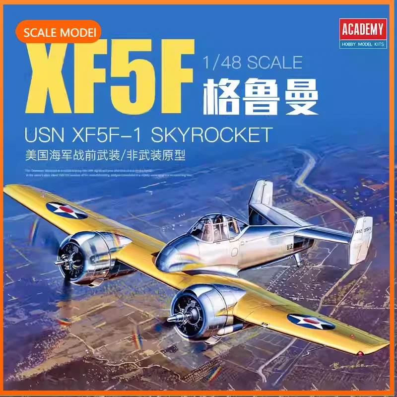 1/48 Academy model building kits 12363 USN XF5F-1 Skyrocket,for birthday toys, collectible gifts