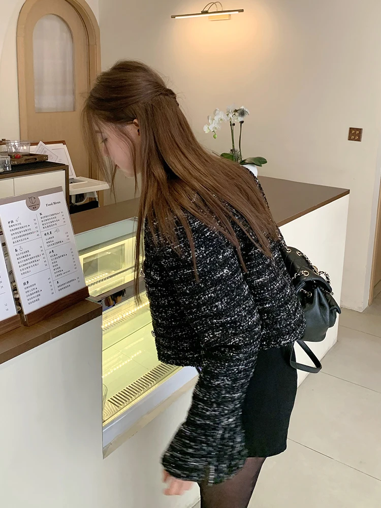 

FanyFloss Luxury Woolen ort Jaet Women's Slimming High Waist Open Cardigan with Bell Sves round Ne Button Detail