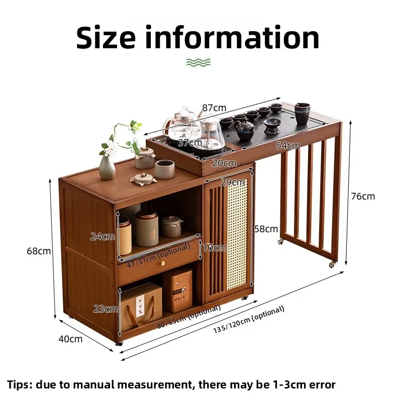 2025 Hot Selling Portable Tea Table with Heating Kettle for Home Balcony Tea Ceremony