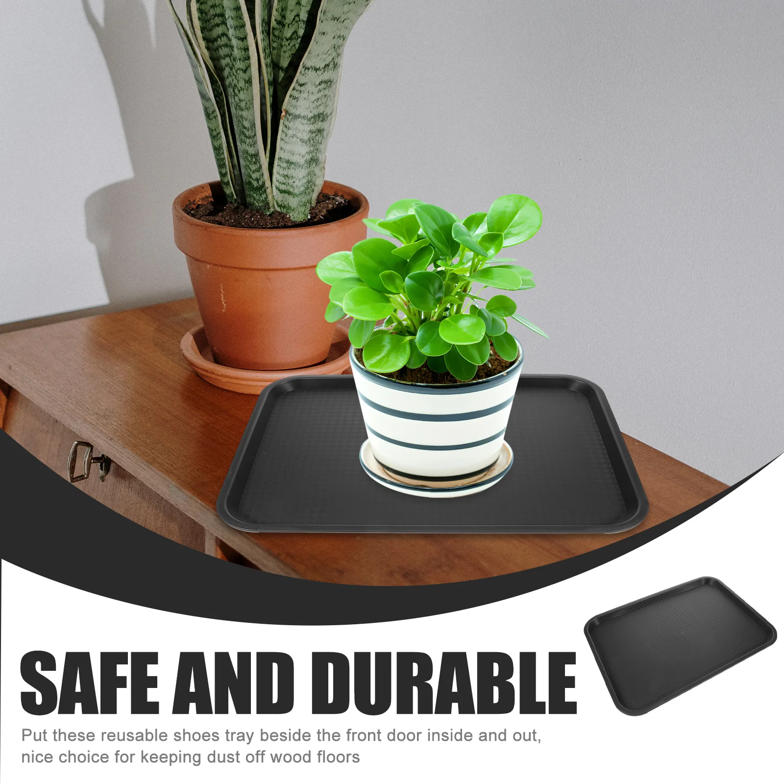 

Plastic Rectangular Serving Tray Bonsai Trays Heavy Duty Dish Storage Plate For Food Dessert Boot Tray Indoor Mudroom Large