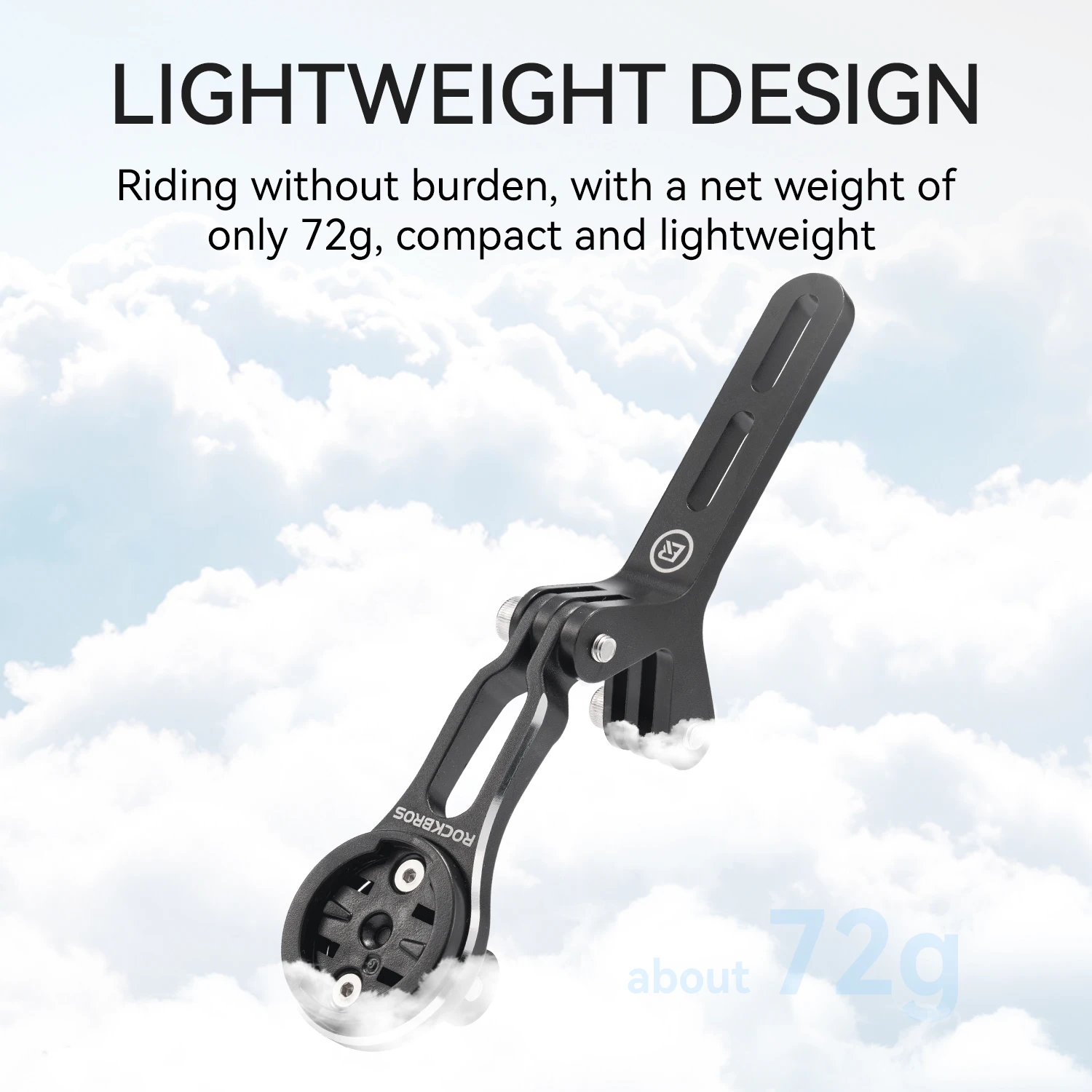 Soporte para Ciclocomputador ROCKBROS, Soporte Extensible de Aleación de Aluminio para Faro Delantero, Compatible con Bases Garmin/Bryton/Wahoo