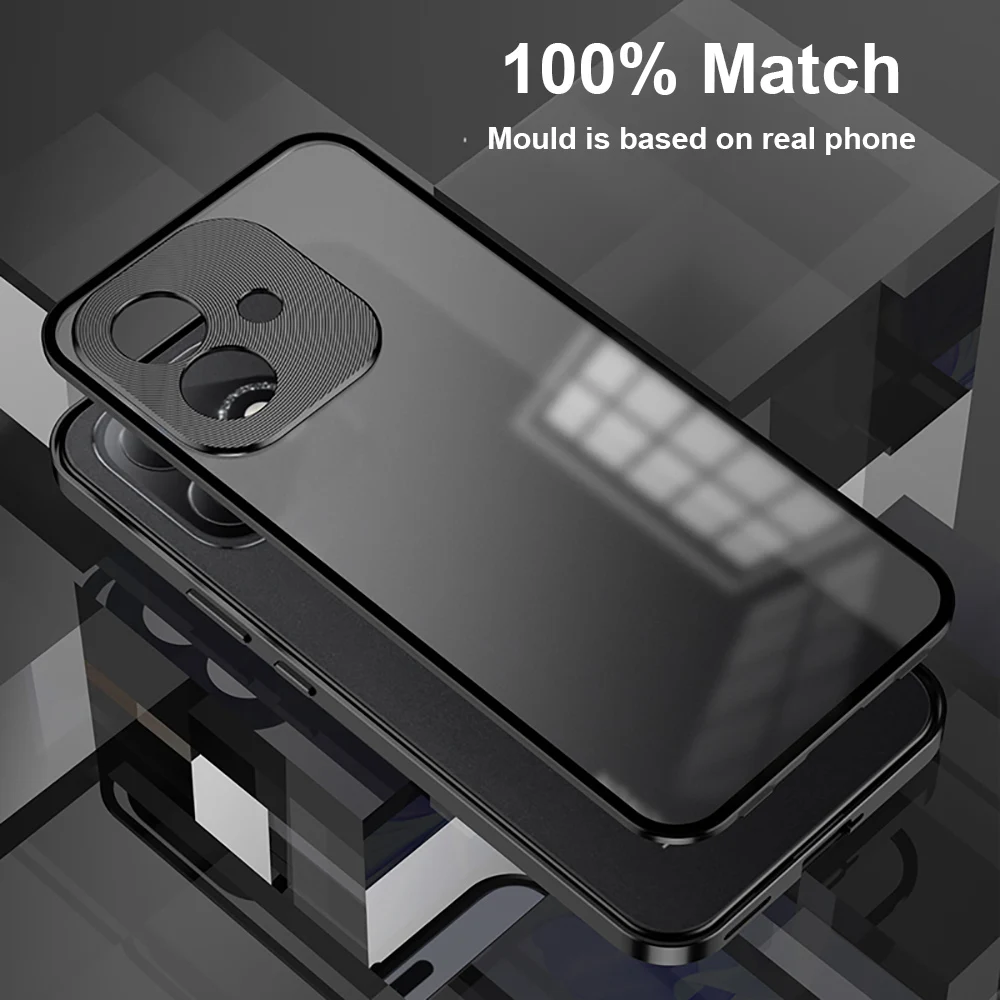 Luxury Metal Magnetic Buckle Automatic Pop up for Honor X60i Case Shockproof Back Cover Aluminum Alloy pc Hard shell Skin Funda