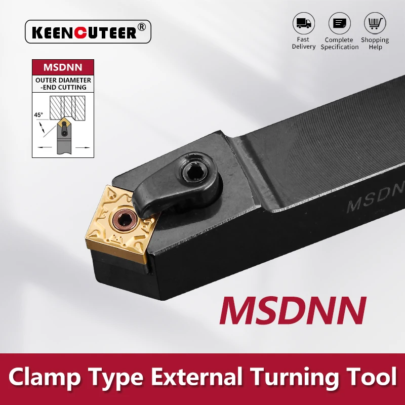 MSDNN1616 MSDNN2020 MSDNN2525 MSDNN3232 External Turning Tool MSDNN Lathe Bar Turning Holder CNC Cutting Tool Cutter Bar