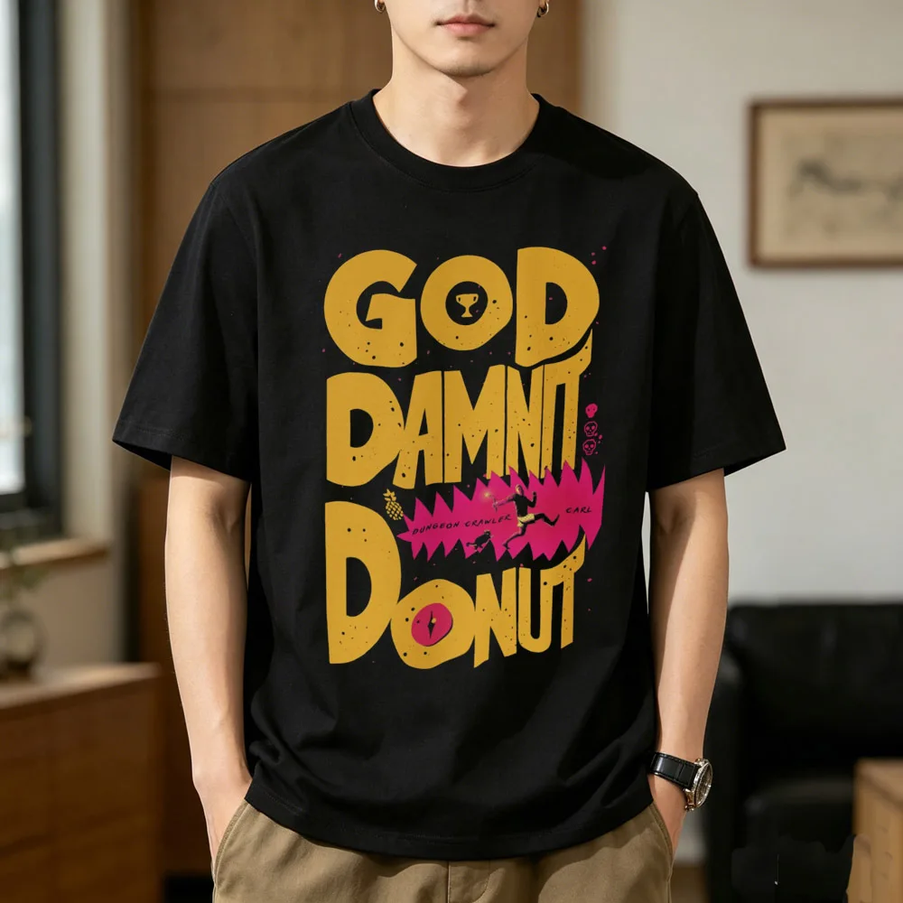 Dungeon Crawler Carl cotton t-shirt men hip hop Digital graphic korean clothes Punk streetwear Y2k women Graphic Grunge Gothic