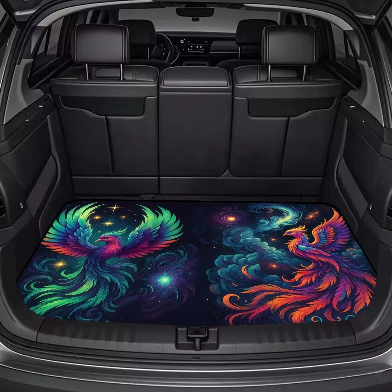 Car Trunk Mat, Galaxy Dual Color Phoenix Starry Sky Print Cargo Liner, Non-Slip Rear Trunk Protector, Women Car decor, Car Accessories, Interior Decoration Mat, Universal Fit For SUV Sedan Truck, Fantasy Co