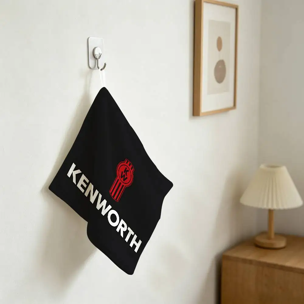 KENWORTH Logo Hanging Polyester Cotton Towel, Reusable Hand Wiping Cloth, Wear Resistant For Home Kitchen Sink