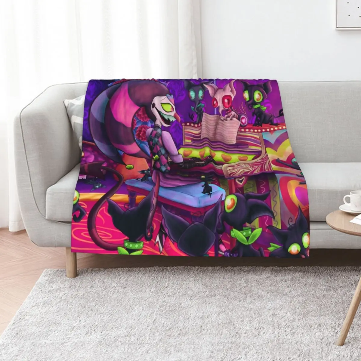 Fizzarolli - Piano Practice with Quieves Throw Blanket Beach Summer Blankets For Sofas For Decorative Sofa Decoratives Blankets