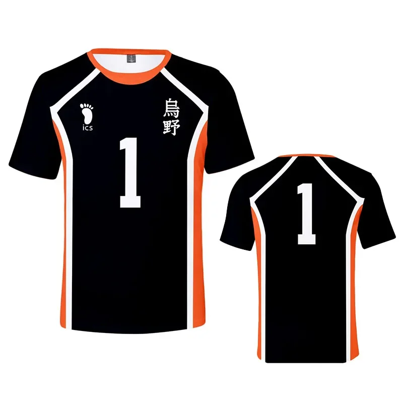 Japanse anime haiyuu cosplay T shirt for men karasuno high school volleyball club 3D print short sleevetops o-neck Sports tees