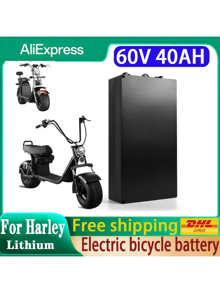 Batterie pour moto électrique Harley Two Theeled, 60V, 20ah, 30ah, 40ah, 18650, batterie au Lithium, étanche, pliable, pour Scooter