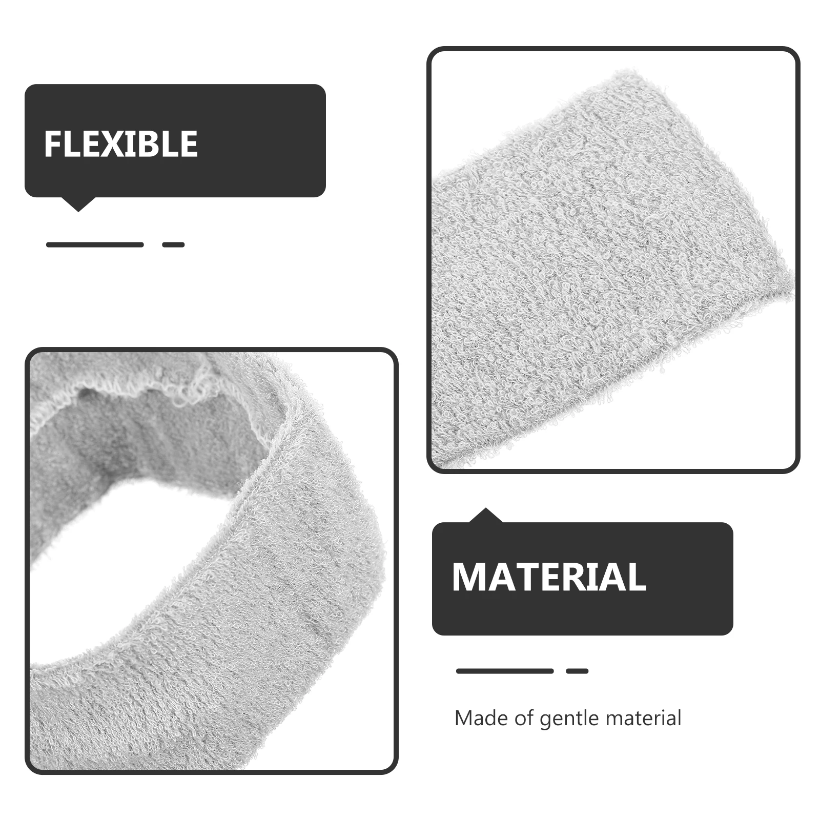 

8 Pcs Sweatband Sports Headband Bands Absorbing Headbands for Women Basketball Grey