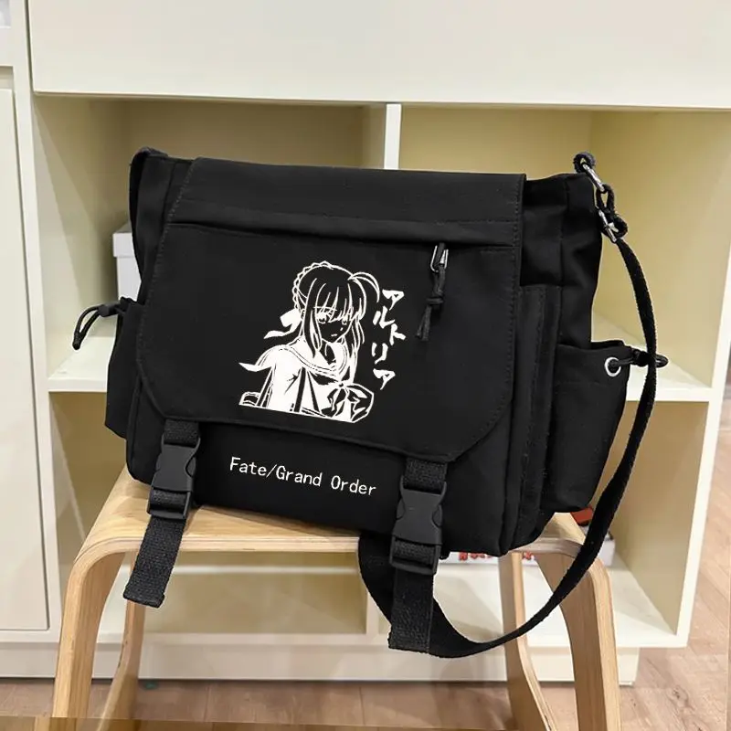 Fate jogo anime sabre altria pendragon grande capacidade ombro único crossbody saco estudante sacos de papelaria adolescentes presente aniversário