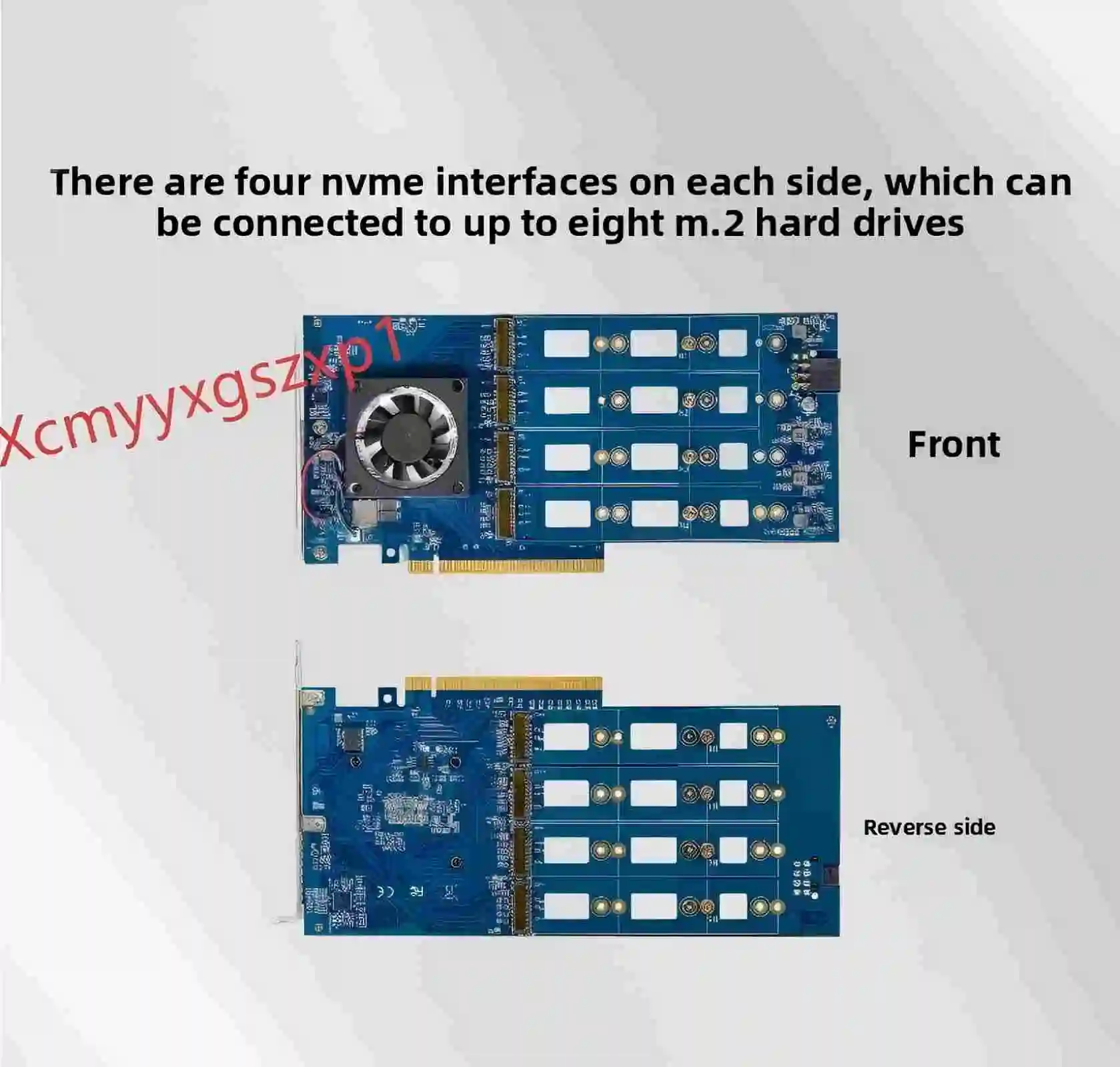 

1pcs PCIe4.0 X16 to 8 Port M.2 Adapter, for NVMe SSD,With PEX88048 Controller
