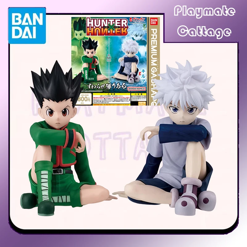 

In Stock BANDAI Original Gashapon HUNTER X HUNTER GON FREECSS Killua Zoldyck Sit Posture Anime Figure Model Toys Gift Children