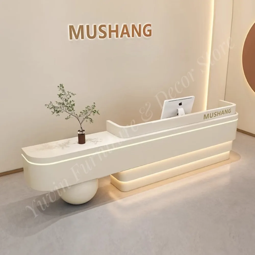 Modern Luxury Office Reception Desk Convertible Wood Design for Hotel & School Use Customizable Colors