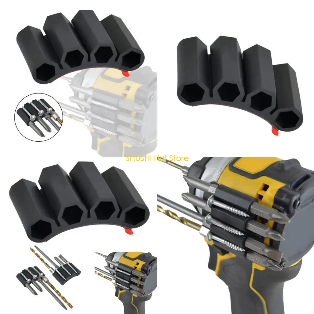 

Universal Drill Bit Holder Clip Organizers for 1/4Inch Bit And Hexadecimal Socket For Power Tool Adhesive Mount D57B