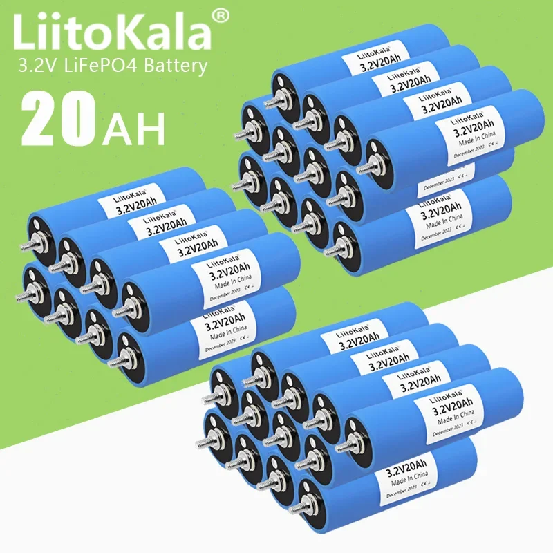 

32PCS LiitoKala LiFePo4 3.2V 20AH 3C battery lithium bateria for diy 12V lifepo4 e-bike e scooter wheel chair AGV car Golf carts